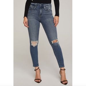 Good American Good Legs Crop Skinny Jeans Raw Hem Distressed Size 2/26